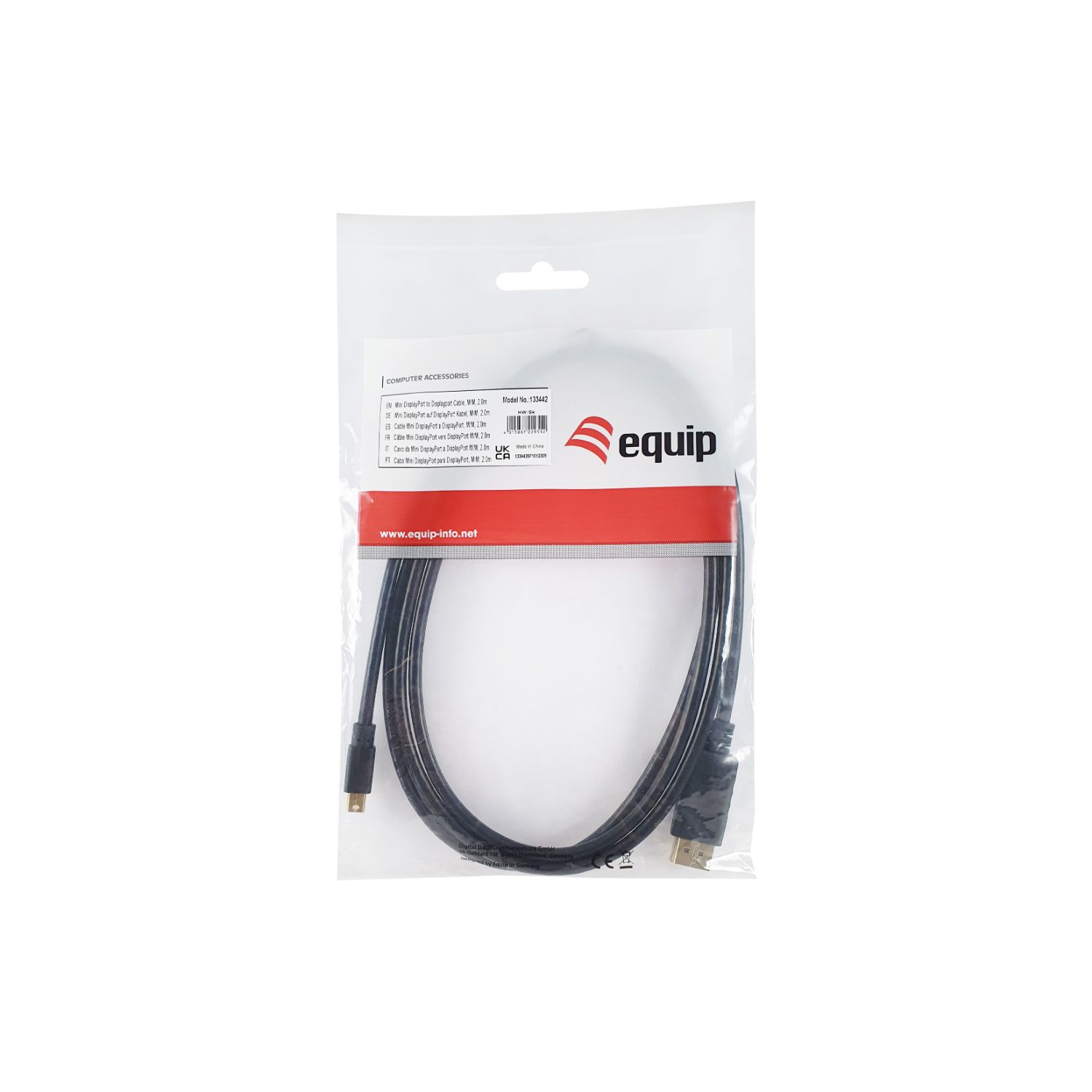 133442 - Cable EQUIP Mini DP/M a DP/M 4K/60Hz 2m Negro (133442)