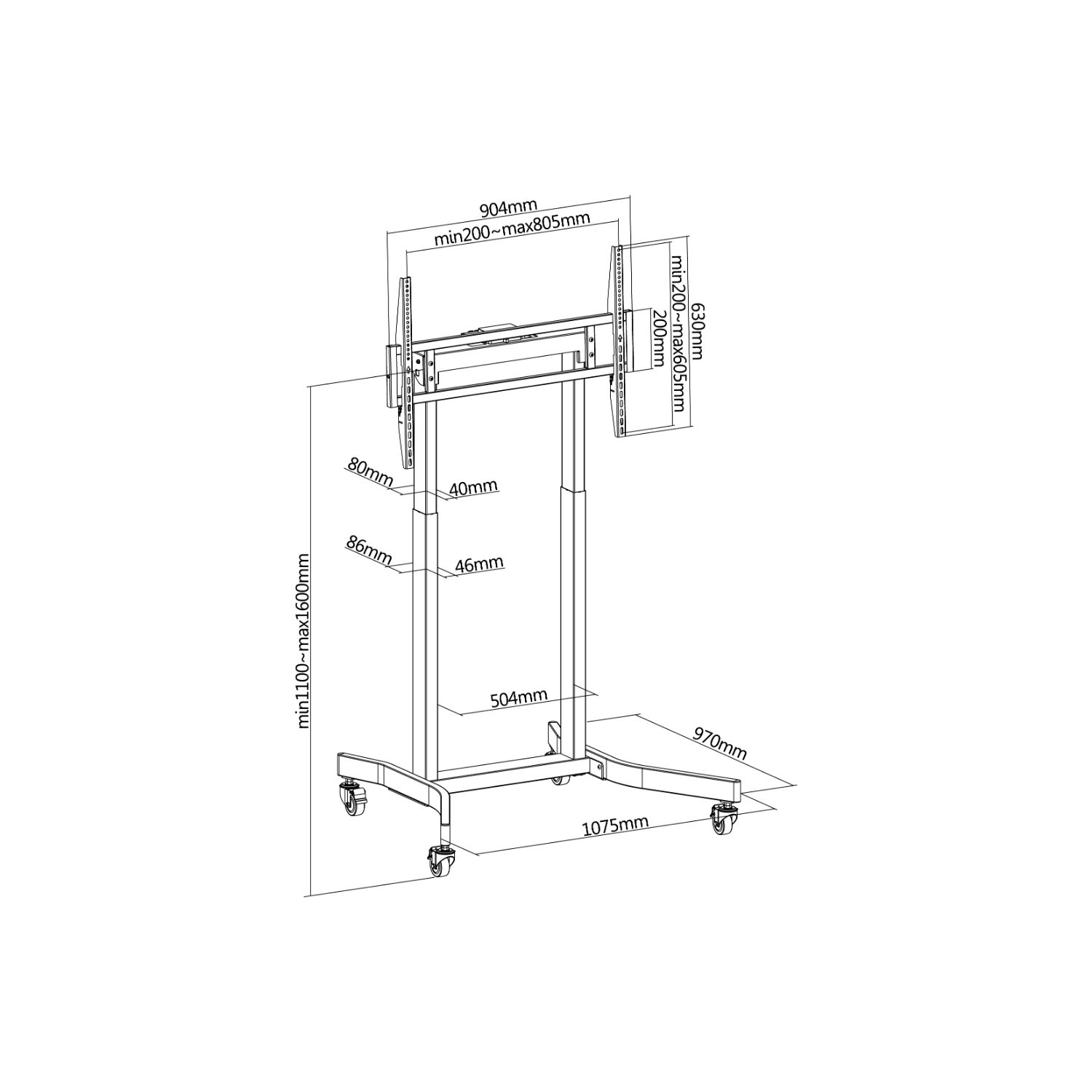 650632 - Soporte de Suelo EQUIP Motorizado 55