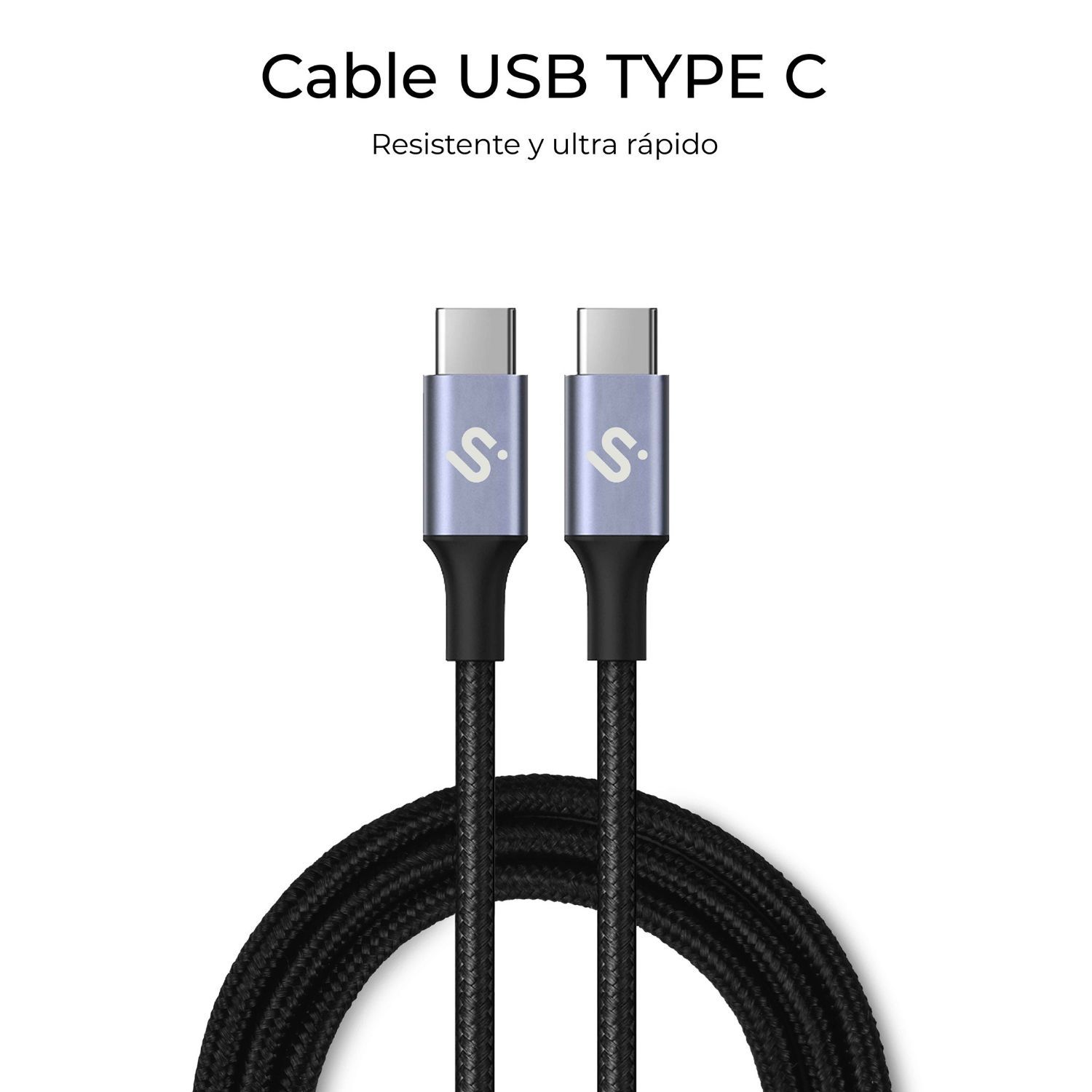 SUBCAB-C10001 - Cable SUBBLIM USB-C 2.0 M/M 1m Negro (SUBCAB-C10001)
