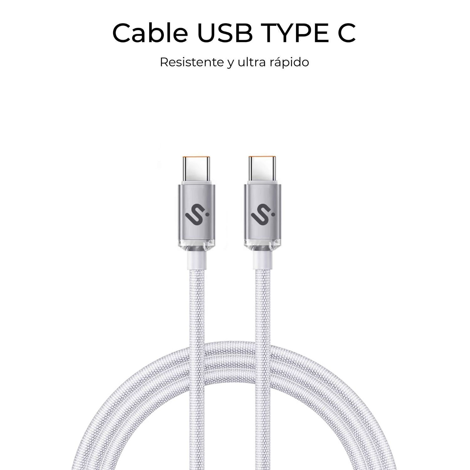 SUBCAB-C06010 - Cable SUBBLIM USB-C 2.0 M/M 60W 1m Blanco (SUBCAB-C06010)