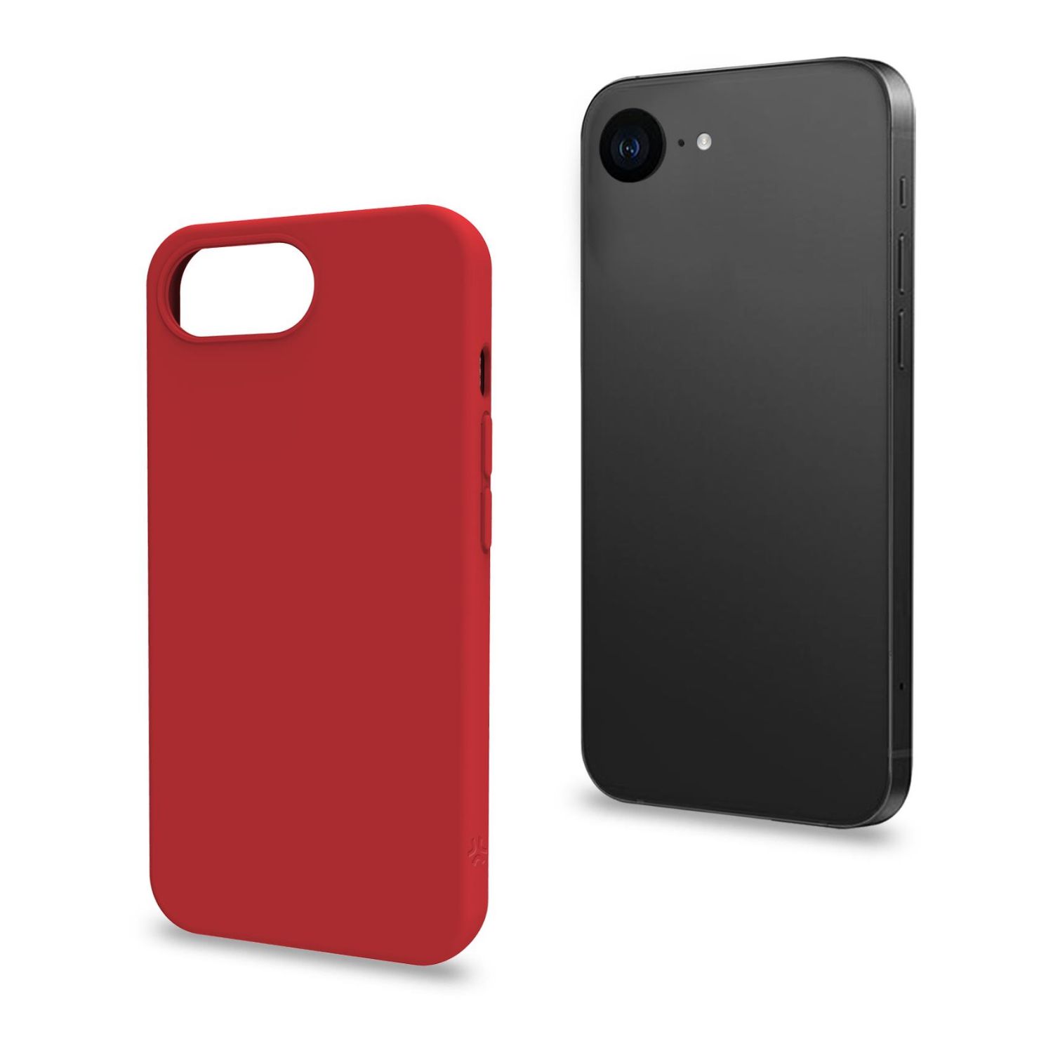 CROMO1123RD - Funda CELLY para iPhone 16E, revestimiento siliciona y acabado suave al tacto, Rojo. (CROMO1123RD)