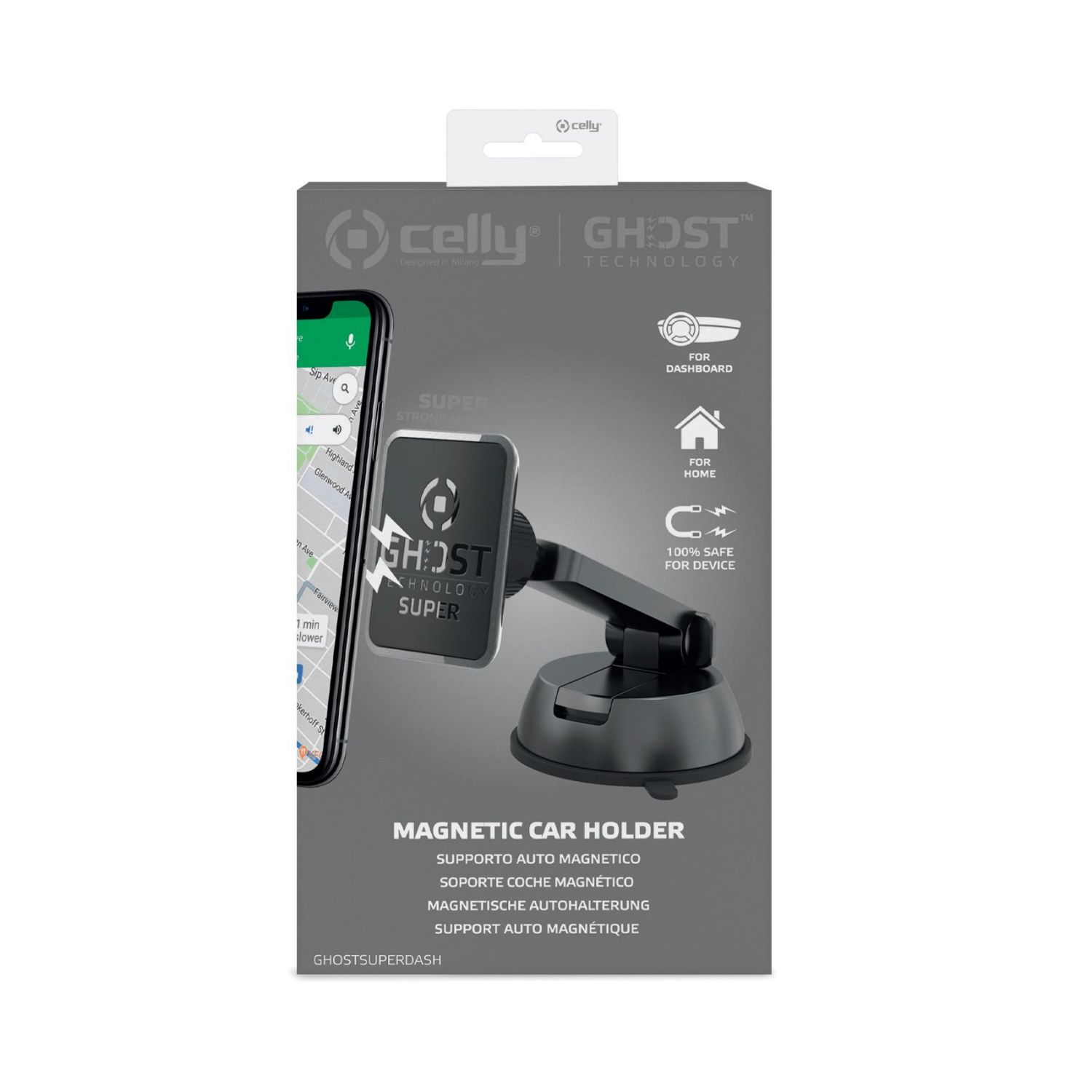 GHOSTSUPERDASH - Soporte Coche CELLY Magnetico Negro (GHOSTSUPERDASH)