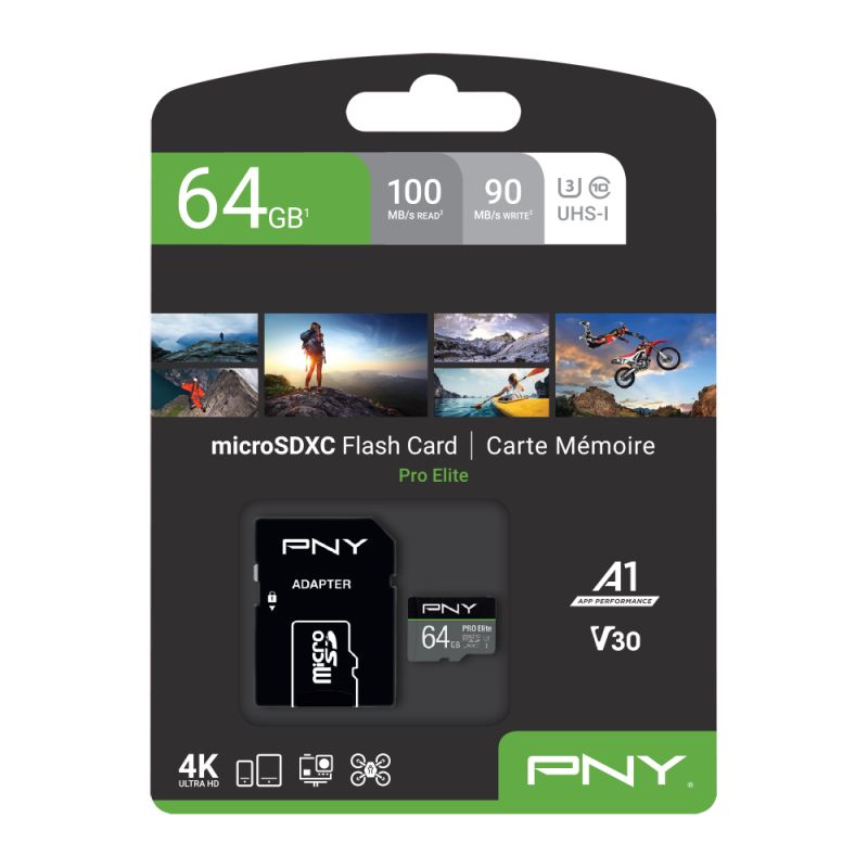 P-SDU64GV31100PRO-GE - PNY MicroSDXC 64Gb UHS-I U3 Clase10 (P-SDU64GV31100PRO-GE)