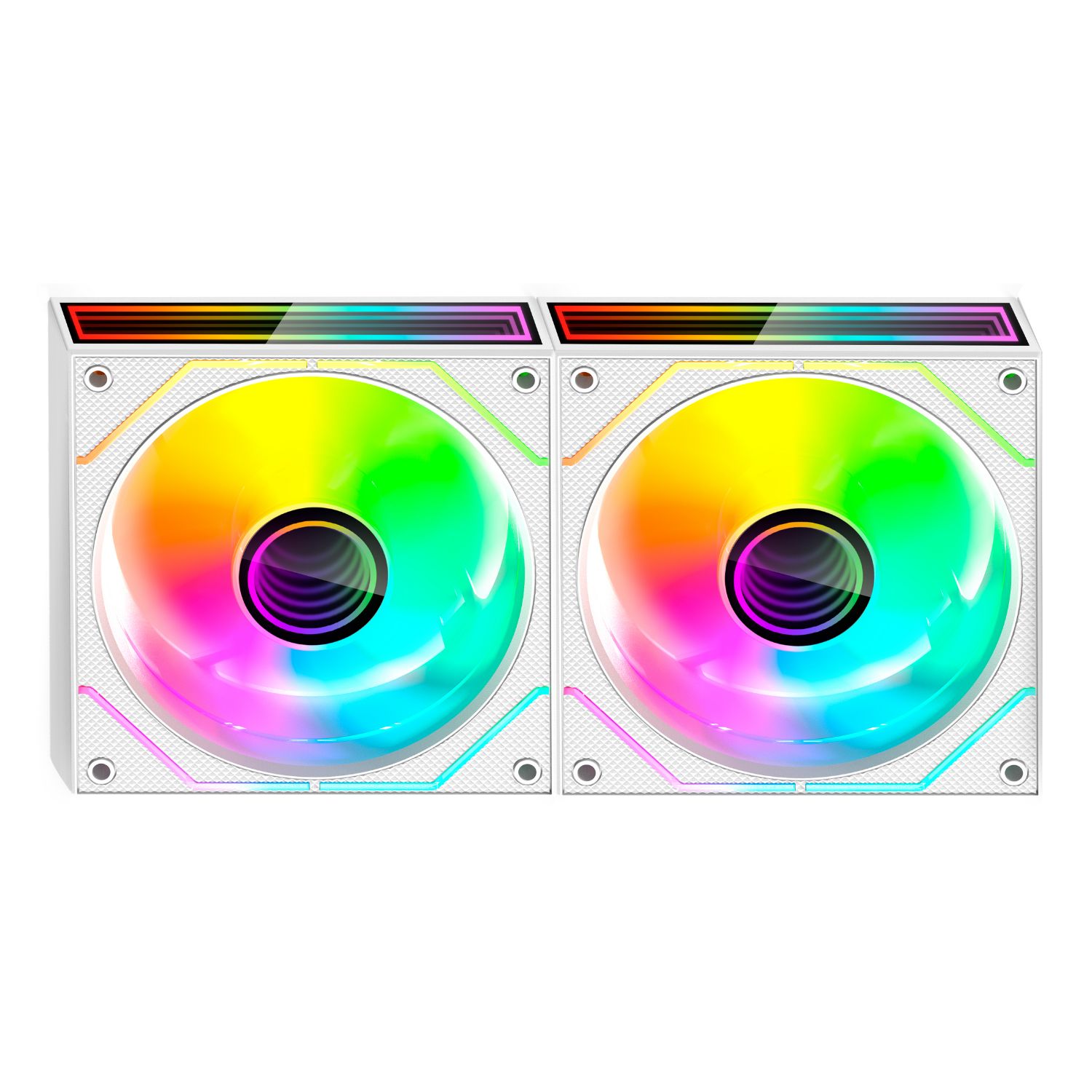 MF3DPROX2RW - Ventilador MARS GAMING 2Unidades, ARGB 360 PWM aspas invertidas, Blanco (MF3DPROX2RW)