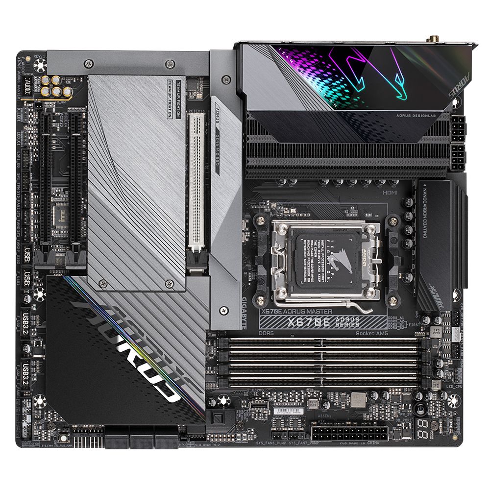 X670E AORUS MASTER - GIGABYTE X670E AORUS MASTER: (AM5) 4DDR5 SATA2, M.2, Wi-Fi6E, Bluetooth 5.3, ATX.
