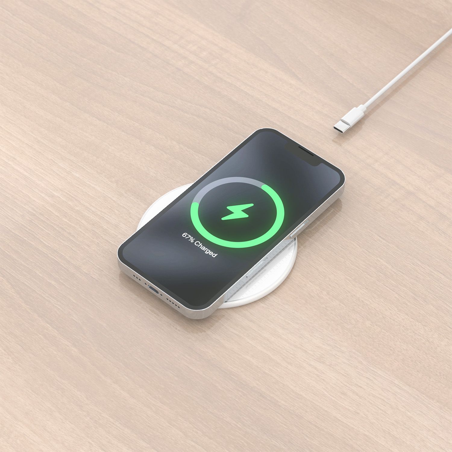ASCH-15W1WC057-W - Cargador AISENS Inalmbrico Qi Usb-C 15W/5W Blanco (ASCH-15W1WC057-W)