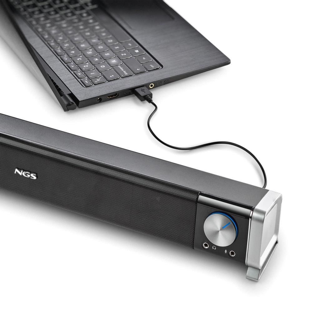 SB500-BT - Barra de Sonido NGS 2.0 20W Wireless Bluetooth para PC Negro (SB500-BT)