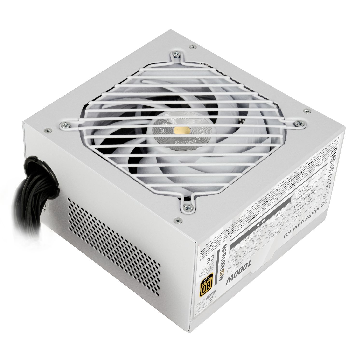 MPB1000SIW - Fuente Mars Gaming ATX 1000W Modular 140mm 80+ Bronze Blanca (MPB1000SIW)