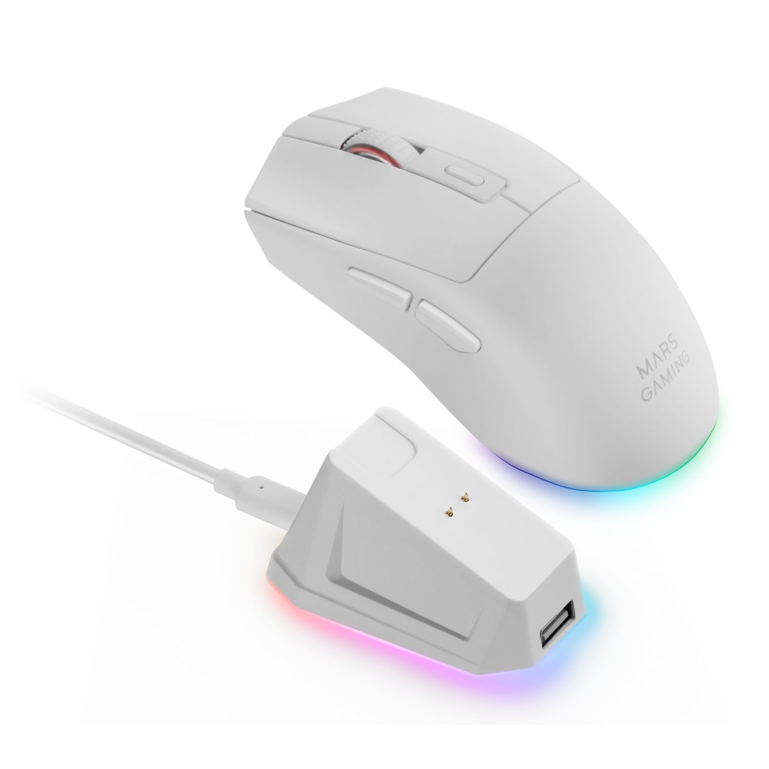 MMT3W - Ratn Mars Gaming Wireless Bluetooth 14400dpi Blanco (MMT3W)