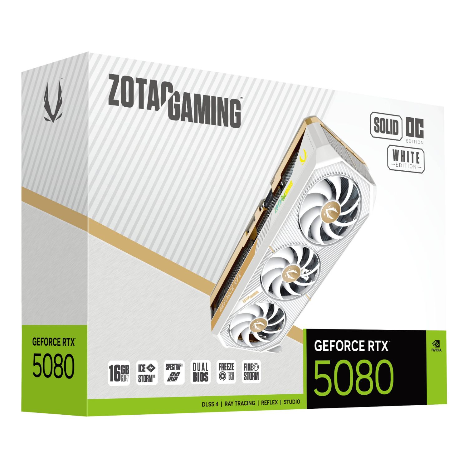 ZT-B50800Q-10P - Tarjeta Grfica Zotac Nvidia GeForce GAMING RTX 5080 SOLID OC WHITE 16Gb GDDR7 (ZT-B50800Q-10P)