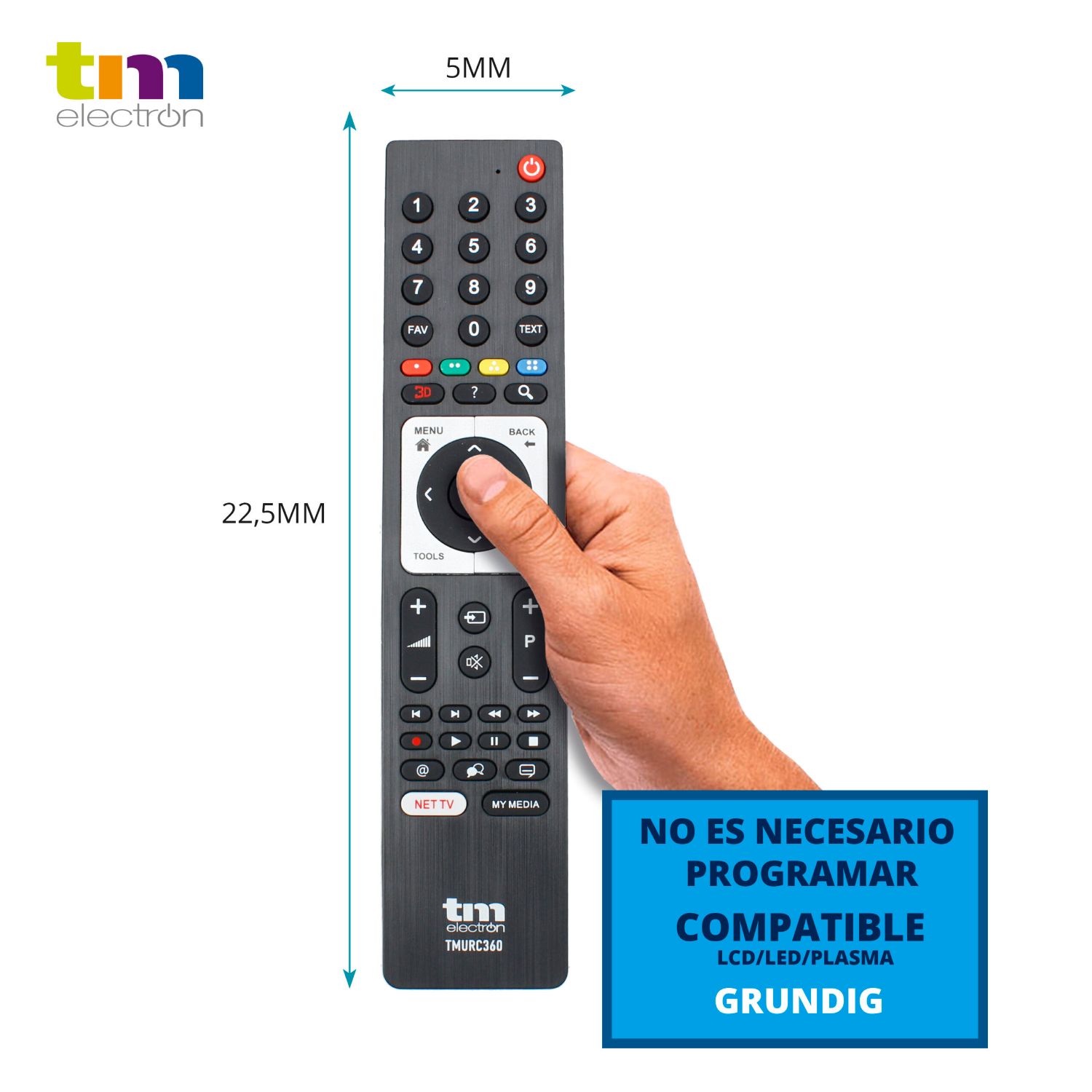 TMURC360 - Mando a Distancia TM ELECTRON para TV compatible con Grundig (TMURC360)
