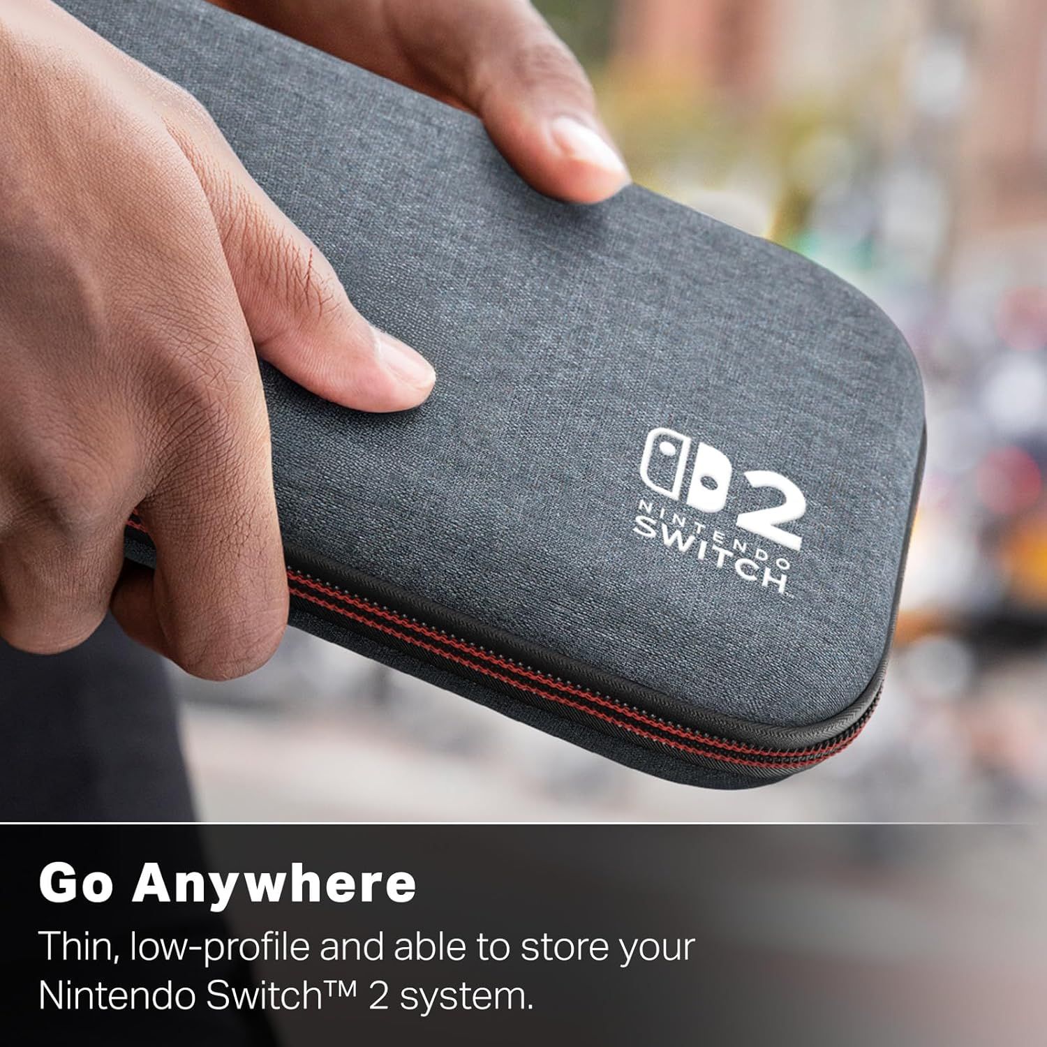 NSCS0528-01 - Funda PowerA para Nintendo Switch 2, Almacenamiento hasta 10 tarjetas de juego, Protector de pantalla acolchado, Gris Oscuro(NSCS0528-01)