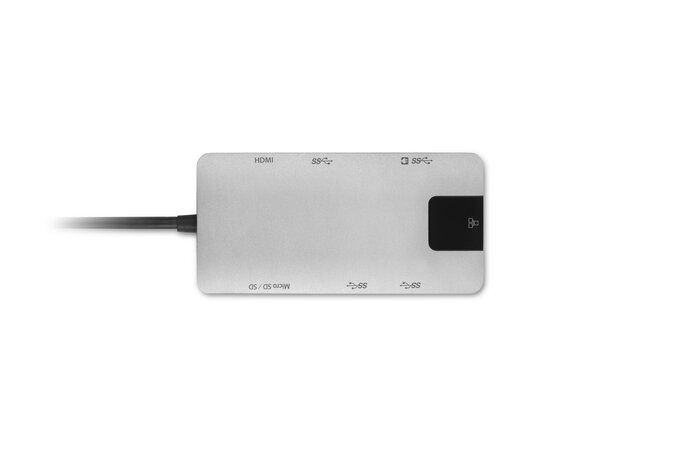 K33820WW - Docking Kensington UH1400P 8en1 USB-C 3.0 a 3xUSB-A 3.0/1xUSB-C 3.0 PD 85W/1xHDMI 2.0/1xRJ45/Lector Tarjetas TF/SD Ethernet GbE Negro/Plata (K33820WW)