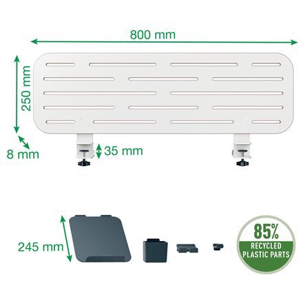 6549-00-00 - Organizador de Escritorio Leitz con Soporte para Porttil y Accesorios 80x25cm Blanco (6549-00-00)