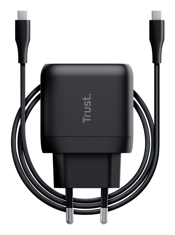 25521 - Cargador de Pared Trust Maxo GaN 45W QC 3.0 1xUSB-C Negro (25521)