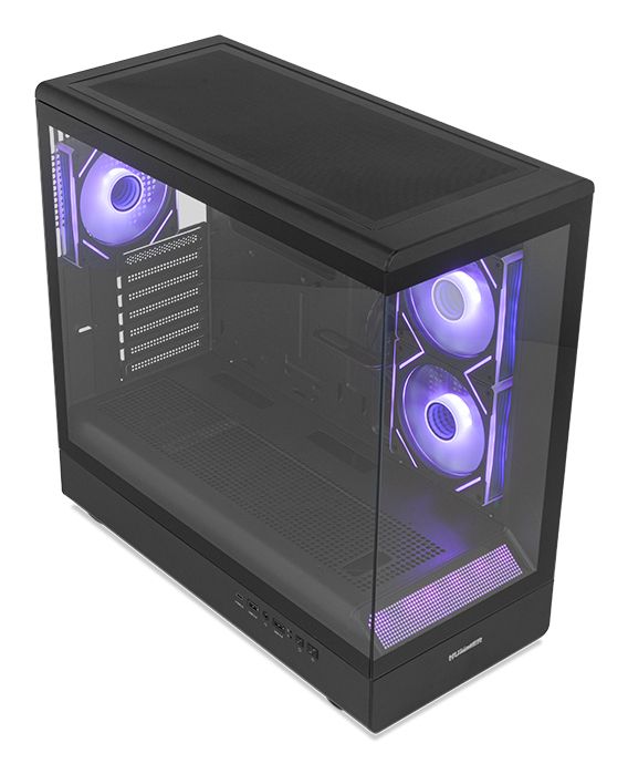 NXHUMMERSIGNALBK - Caja Nox Hummer Signal Frameless Panel Lateral de Cristal Templado ARGB 2xUSB-A 3.0 1xUSB-C 3.1 ATX mATX Negra (NXHUMMERSIGNALBK)
