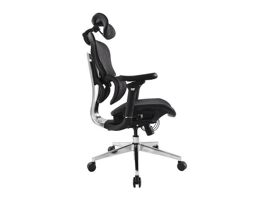 EQ651051 - Silla de Oficina EQUIP Respaldo de Malla Reposabrazos Acolchado/Reposacabezas/Almohada Lumbar Mx. 150Kg Negra (EQ651051)