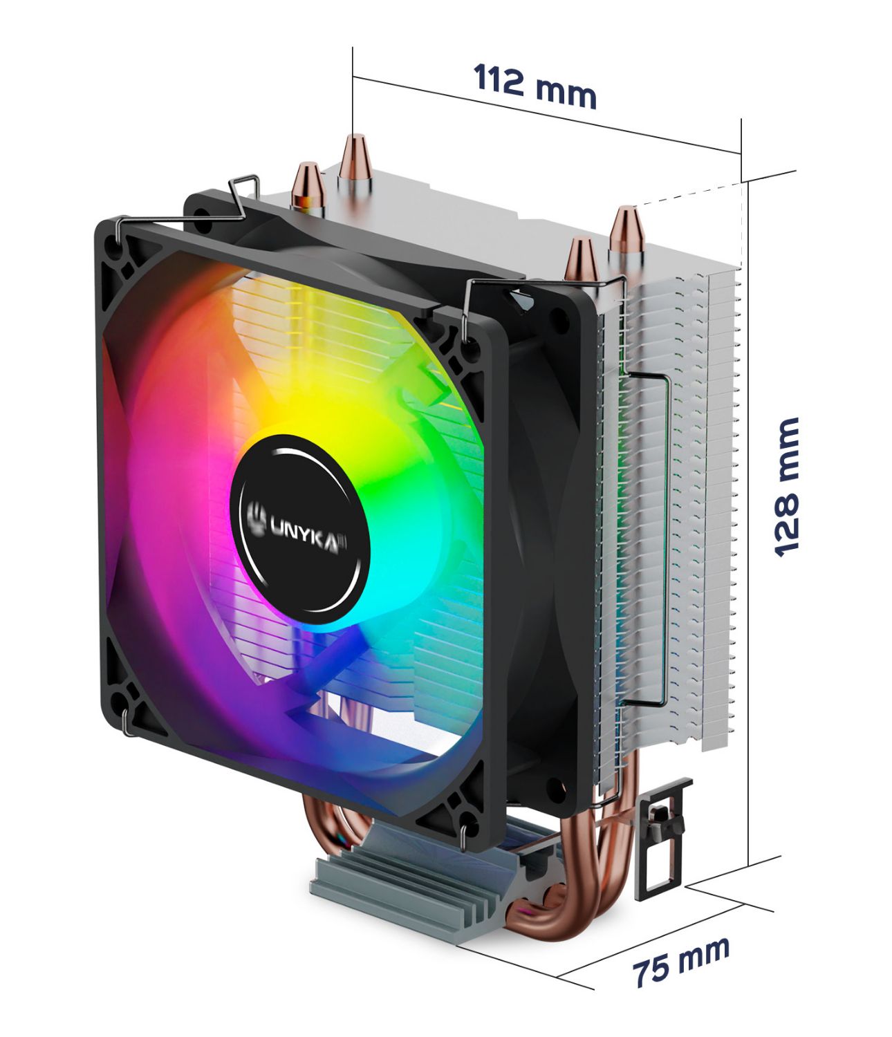 UK322101 - Ventilador CPU UNYKA UNYCOOL H20 ARGB LED Multisocket 90mm Gris (UK322101)