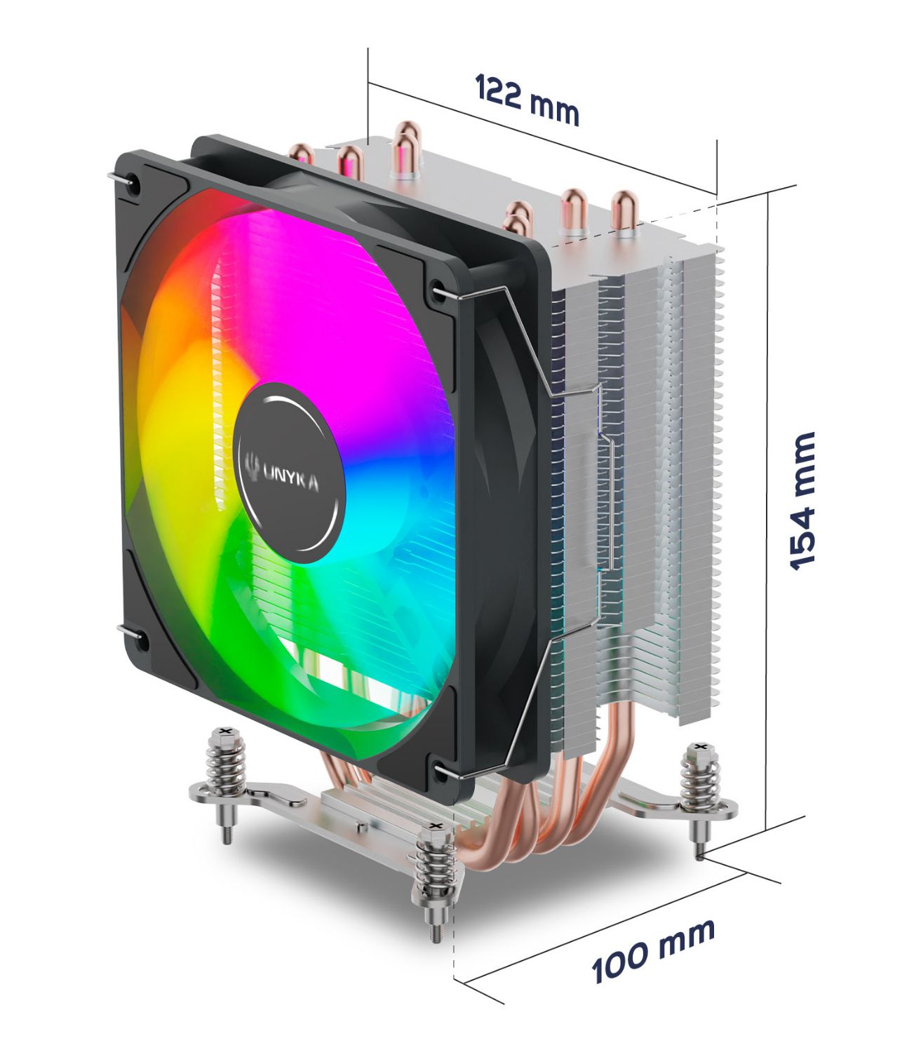 UK324101 - Ventilador CPU UNYKA UNYCOOL H40 ARGB Multisocket 90mm Gris (UK324101)