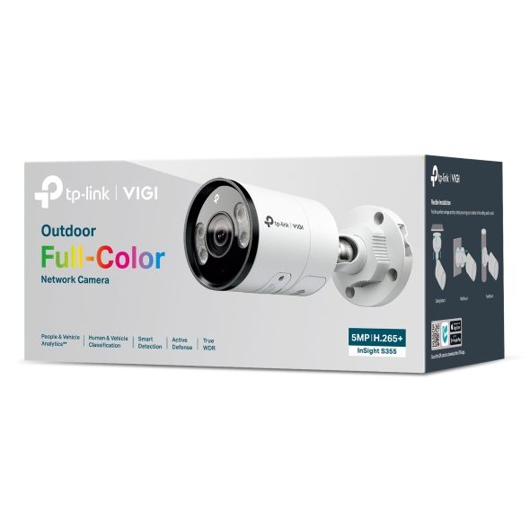 INSIGHT S355(4MM) - Cmara IP TP-Link Insight S355 Vigi 5mp Sensor CMOS Ethernet Exterior Visin Nocturna IR PoE Pared Blanca (INSIGHT S355 4MM)