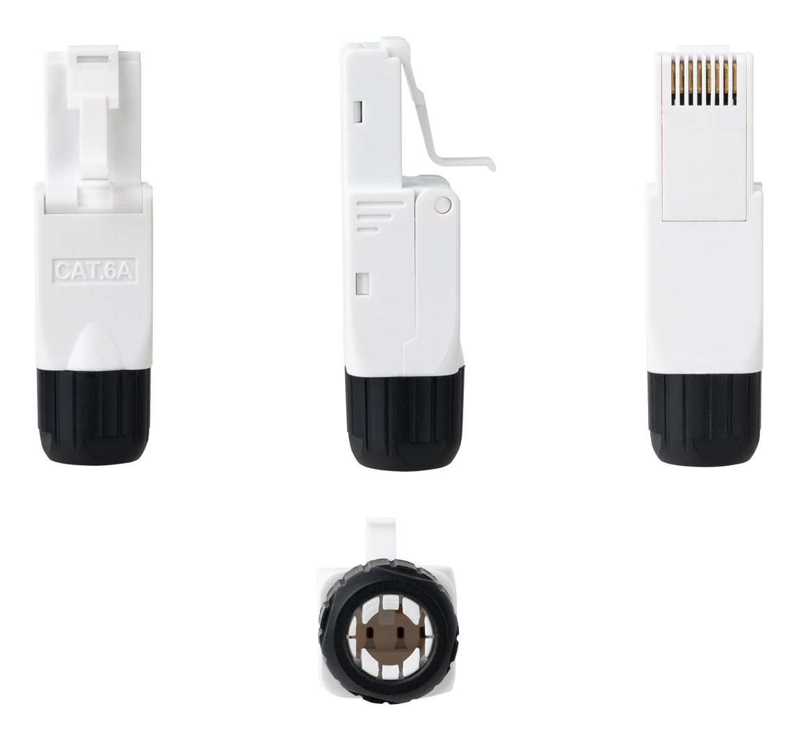 10.21.0601 - Conector Nanocable RJ45 Cat6A 10unidades, Auto Crimpable, Sin Herramientas, Blanco. (10.21.0601)