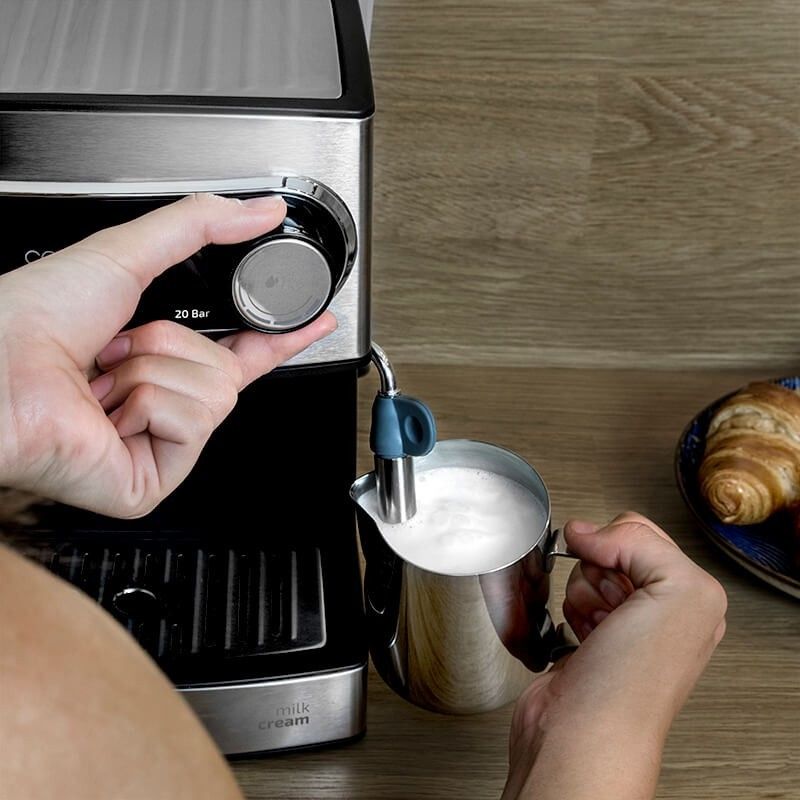 A01_EU01_101336 - Cafetera CECOTEC Power Espresso 20, 1.6l, 20Bares, vaporizador, acero inoxidable.(A01_EU01_101336)