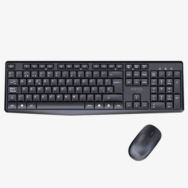 APPMX420B - Kit Teclado + Ratn APPROX Multimedia 105 Teclas Wireless 2.4GHz 1000dpi 3 Botones Negro (APPMX420B)
