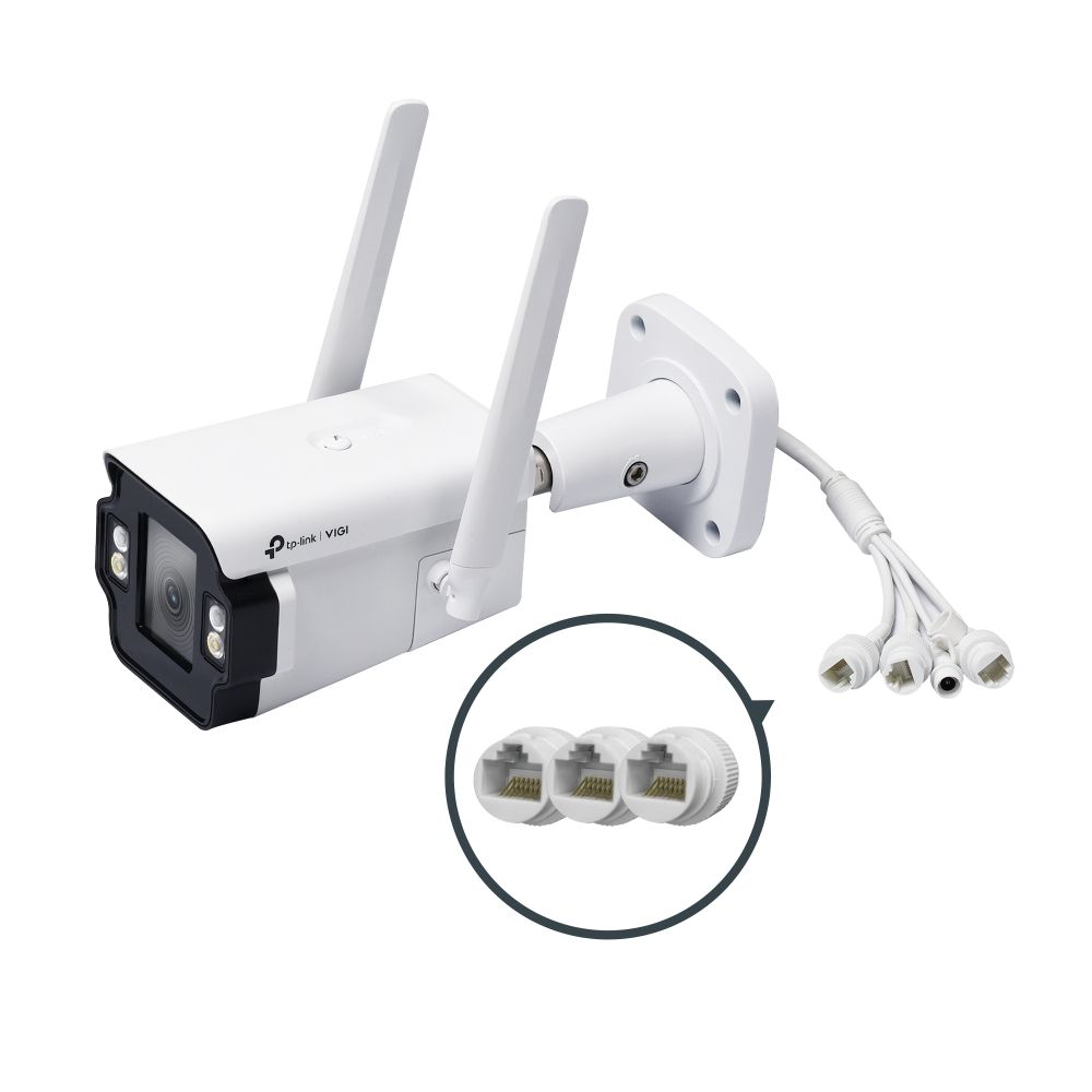 INSIGHT S345-4G 4MM - Cmara IP TP-Link VIGI 4mp H.265+ Sensor CMOS Altavoces/Micrfono Incorporados 3xRJ45 Ethernet 4G Visin Nocturna Pared Exterior IP66 Blanca (InSight S345-4G 4MM)