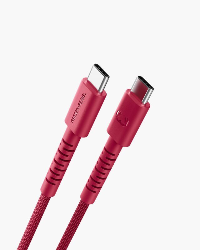 2CCC201BR - Cable Fresh N Rebel FlexWave USB-C a USB-C 100W 2m Rojo Silicona Ultraflexible Dise�o Trenzado Duradero (2CCC201BR)