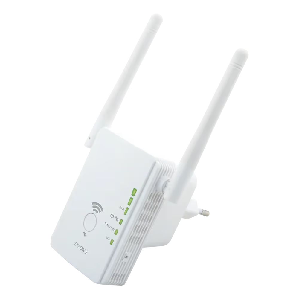 REPEATER300V2 - Repetidor Strong 300 Mbit/s WiFi 2.4GHz 2xRJ45 Ethernet 10/100 2 Antenas Externas Blanco (REPEATER300V2)