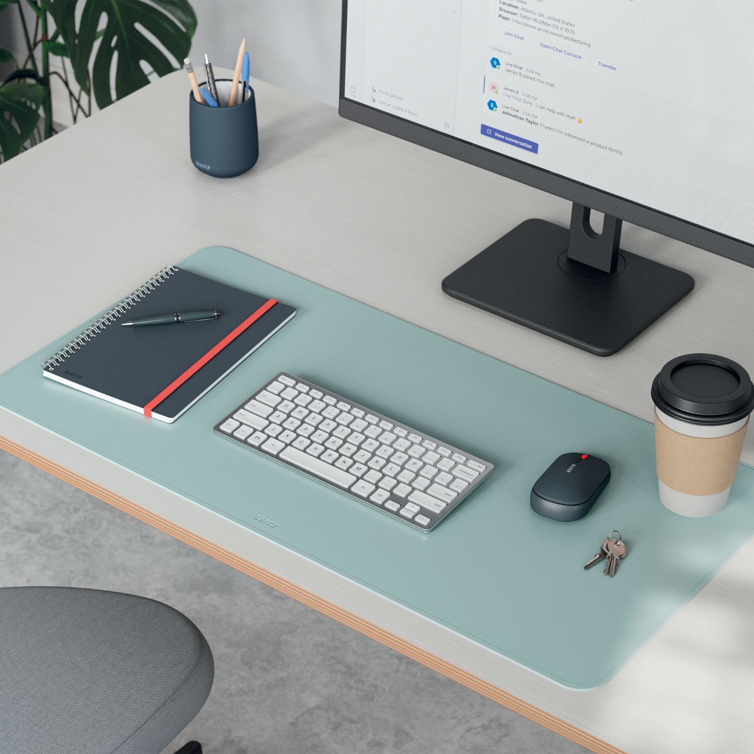 5382-00-51 - Alfombrilla de Escritorio Leitz 80x40cm Verde Menta (5382-00-51)