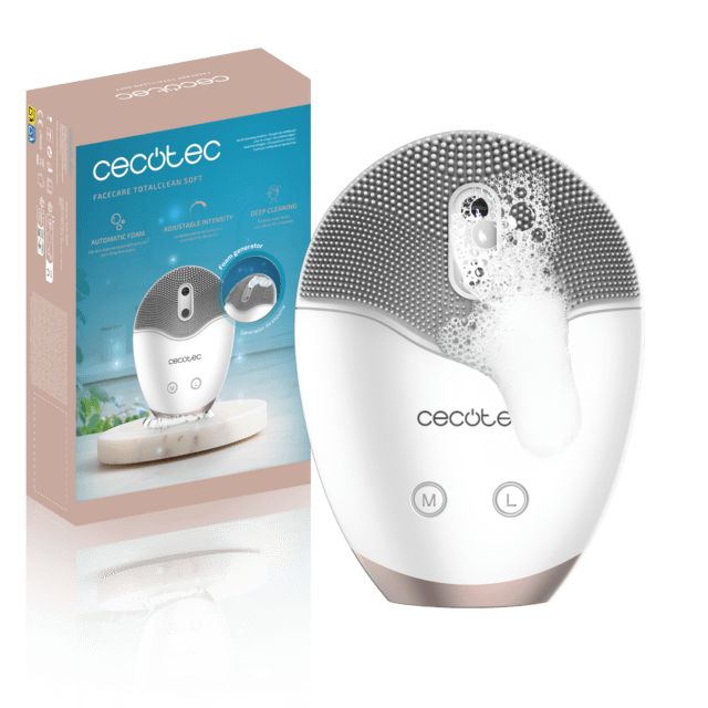 A01_EU01_116291 - Limpiador Facial Cecote FaceCare TotalClean Soft, Ultras�nico con Generador de Jab�n Autom�tico, Vibraci�n S�nica + Masaje Reafirmante, Silicona de Grado Alimenticio, 60 min de Autonom�a, IPX6 Waterproof, Control de Velocidad (A01_EU01_116291)