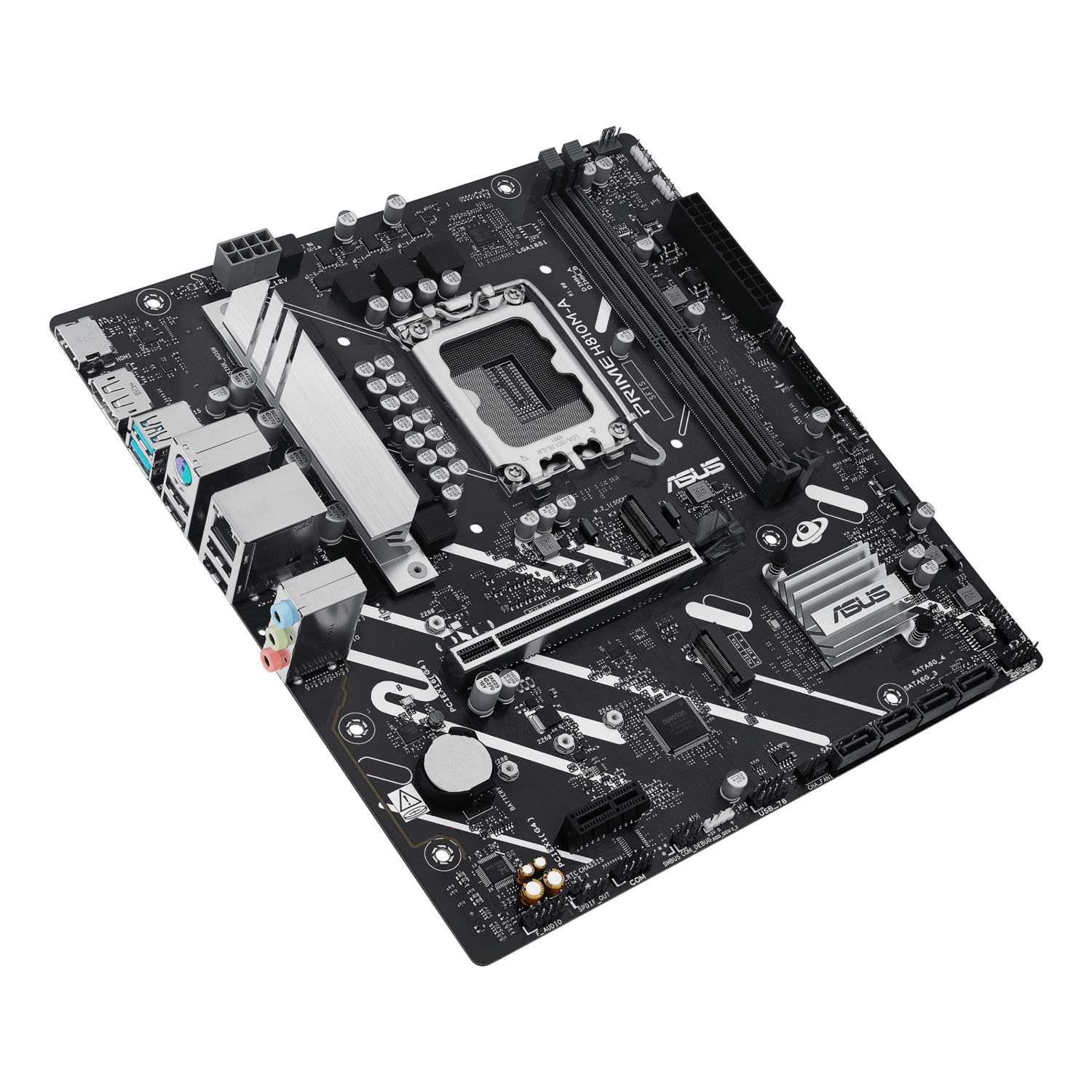 90MB1KK0-M0EAYC - Placa base ASUS PRIME H810M-A-CSM: (1851) 2DDR5 M.2 SATA3 PCIe 4.0 USB 2.0/3.0 HDMI DP RJ45 PS/2 mATX 7.1 Ethernet GbE (90MB1KK0-M0EAYC)
