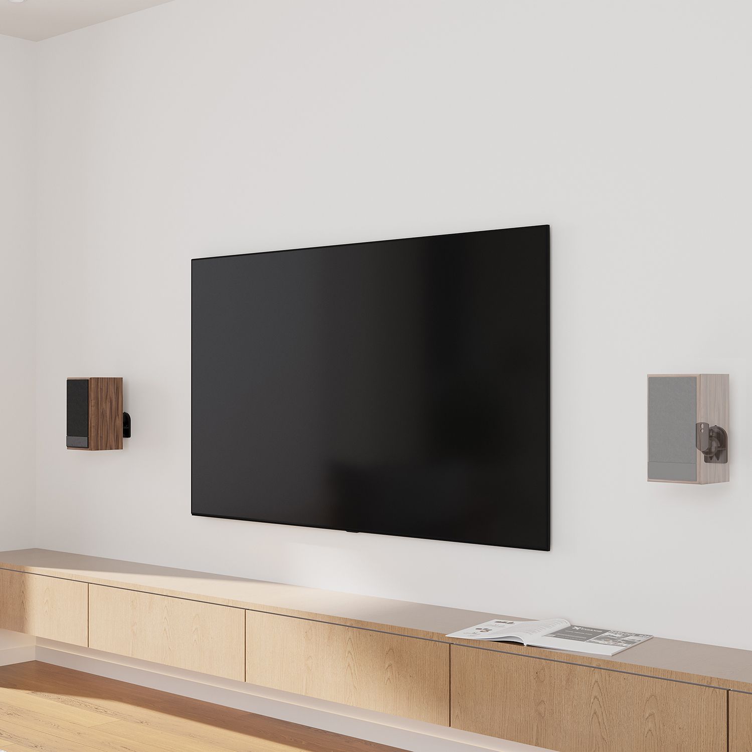 SPK06U-423 - Soporte de Pared AISENS para 2 Altavoces Gira/Inclina M�x. 3.5Kg Negro (SPK06U-423)