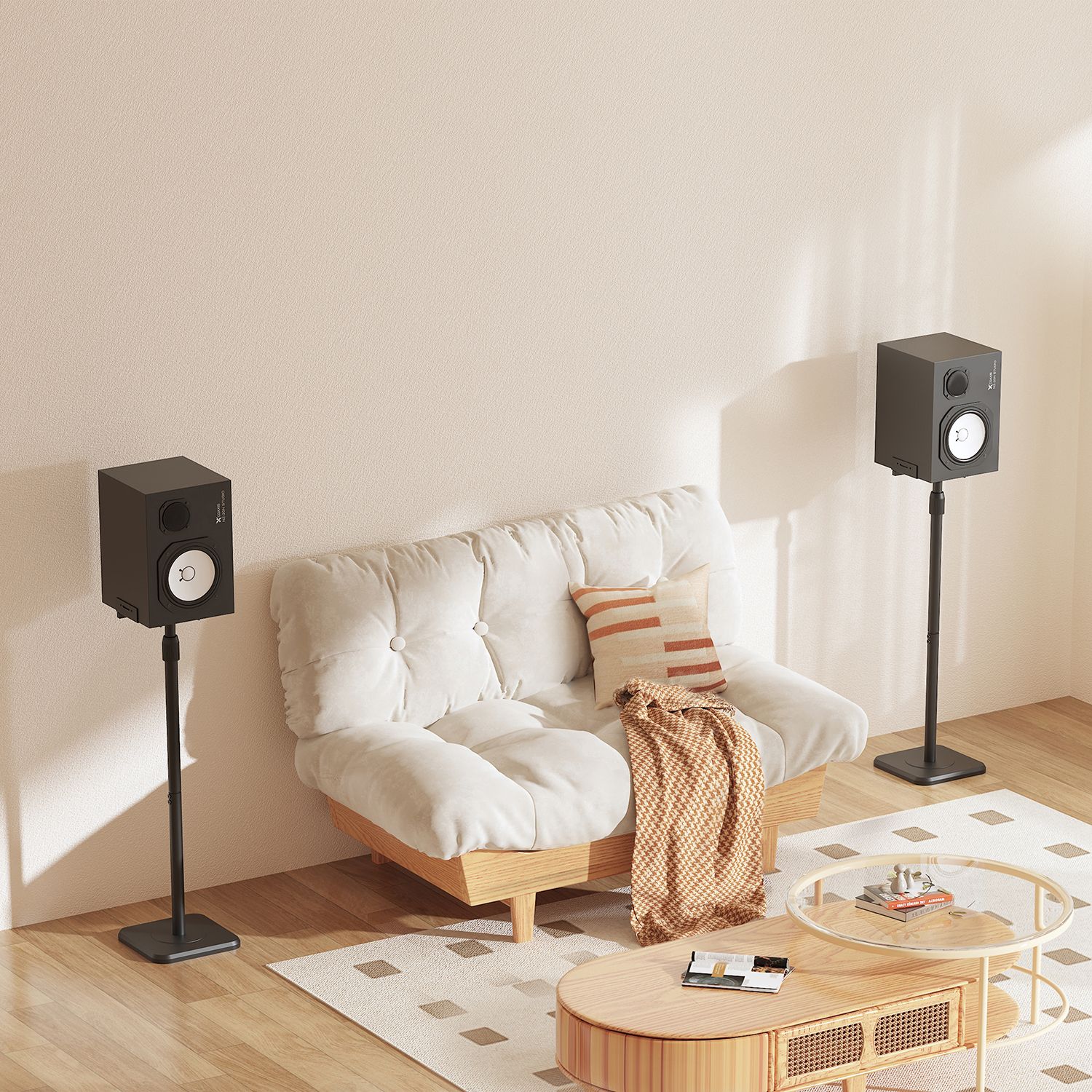 SPK09U-429 - Soporte de Suelo AISENS para 2 Altavoces Inclina/Gira M�x. 5Kg Negro (SPK09U-429)