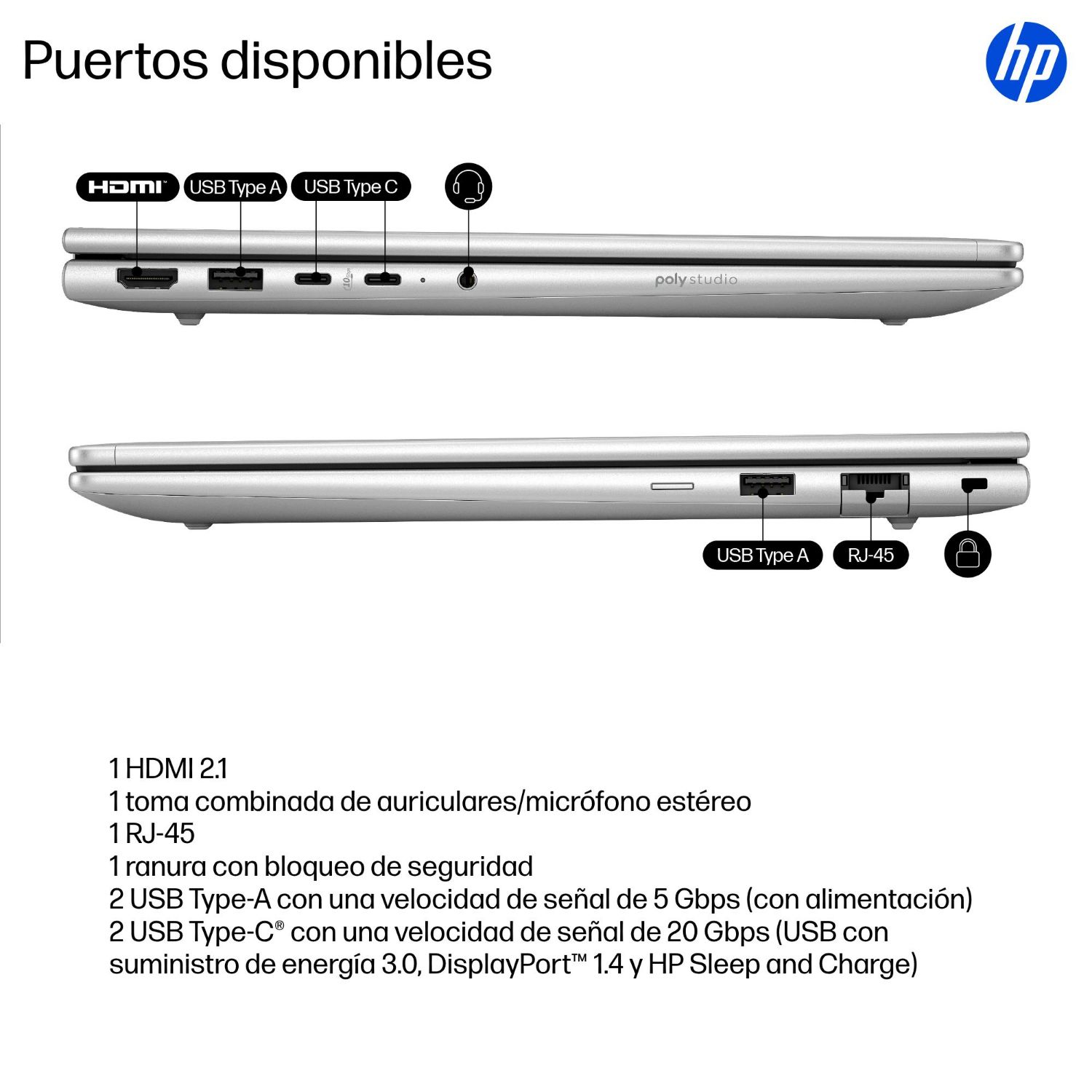 B39VKAT - Port�til HP ProBook 4 G1iR Intel Core 5-120U 16Gb 512Gb SSD C�mara Frontal FHD 14