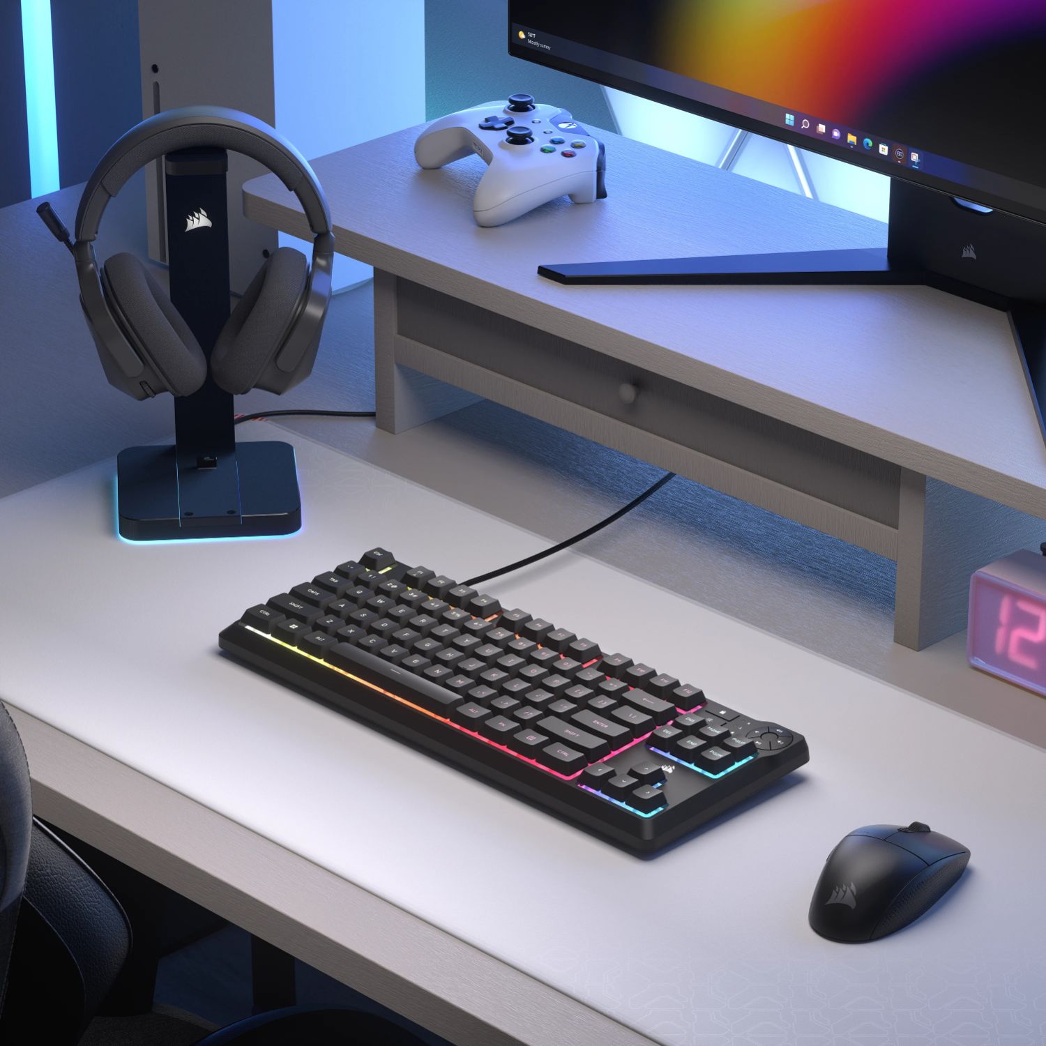 CH-9216065-ES - Teclado Gaming CORSAIR K55 Core TKL RGB iCue QWERTY 88 Teclas USB Suizo Negro (CH-9216065-ES)