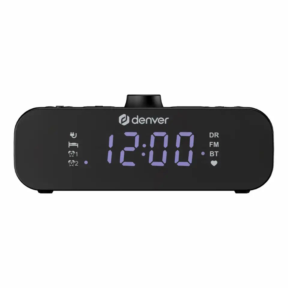 CRD-515 - Radio Reloj DENVER DAB+/FM Bluetooth Alarma Dual Carga USB-C Negro (CRD-515)