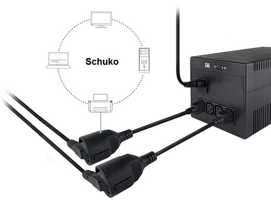 EQ112106 - Cable de Alimentaci�n EQUIP C14/M a Schuko/H 0.25m Negro (EQ112106)