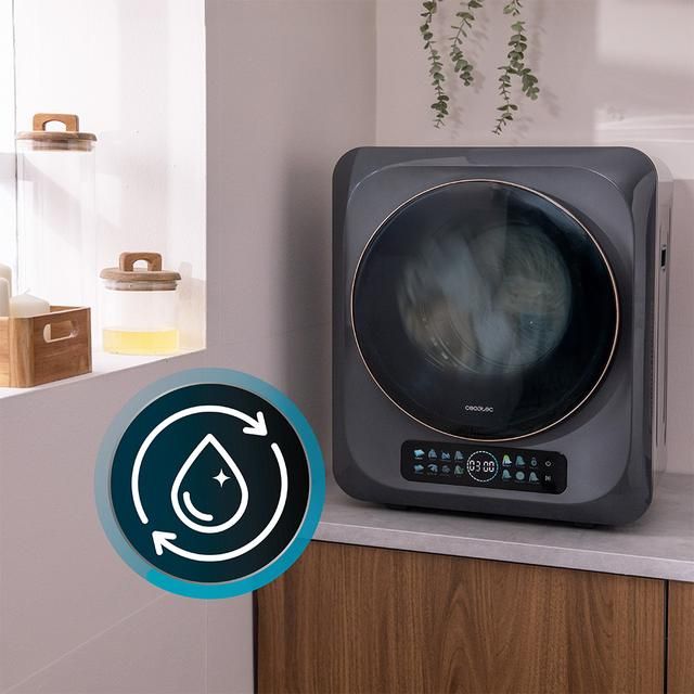 A01_EU01_111289 - Secadora Cecotec Bolero DressCode Dry Dark, compacta de evacuaci�n de 3 kg dark de capacidad, pantalla FullColor, 8 programas, secado autom�tico inteligente, tambor Inox con giro bidireccional, funci�n UV Care, Dry Shoe Pro,antiarrugas.(A01_EU01_111289)