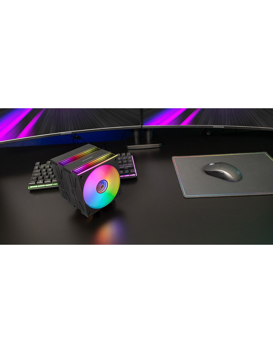 MCPUX26 - Ventilador CPU Mars Gaming ARGB 350w 2x120mm Negro (MCPUX26)