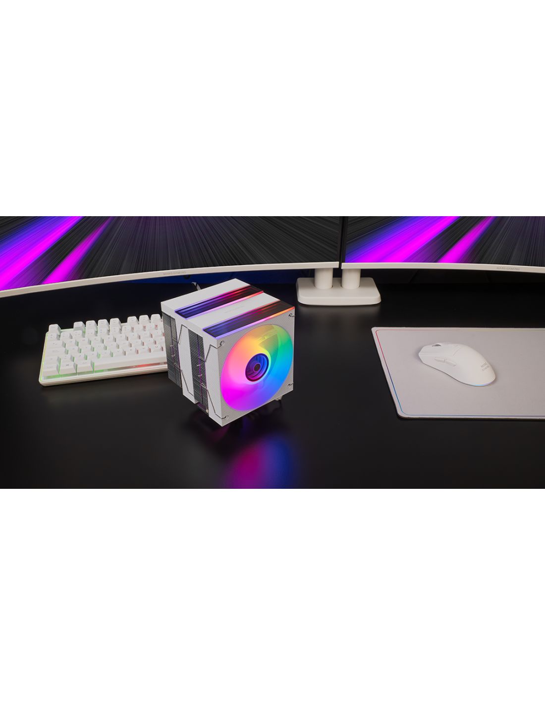 MCPUX26W - Ventilador CPU Mars Gaming ARGB 350w 2x120mm Blanco (MCPUX26W)