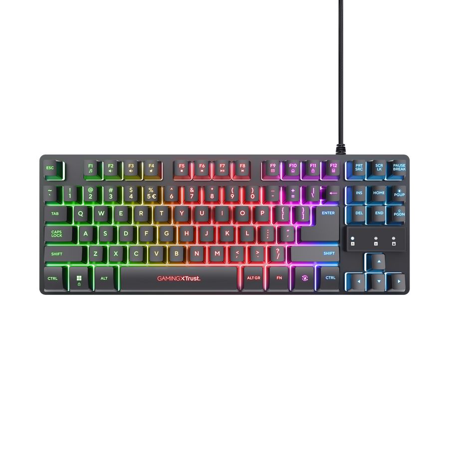 25638 - Kit Teclado + Rat�n Trust Gaming GXT 798 QWERTY TKL RGB USB-A �ptico Diestro 6400dpi 6 Botones Negro (25638)