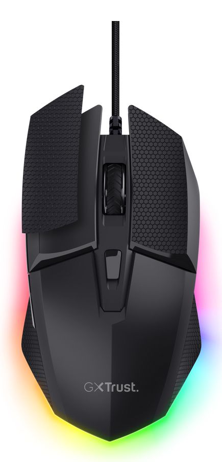 25603 - Rat�n gaming Trust GXT 121 Felox+, 6botones programables y 10000ppp, cable Usb-A trenzado 1.5m, iluminaci�n LED RGB, Negro. (25603)