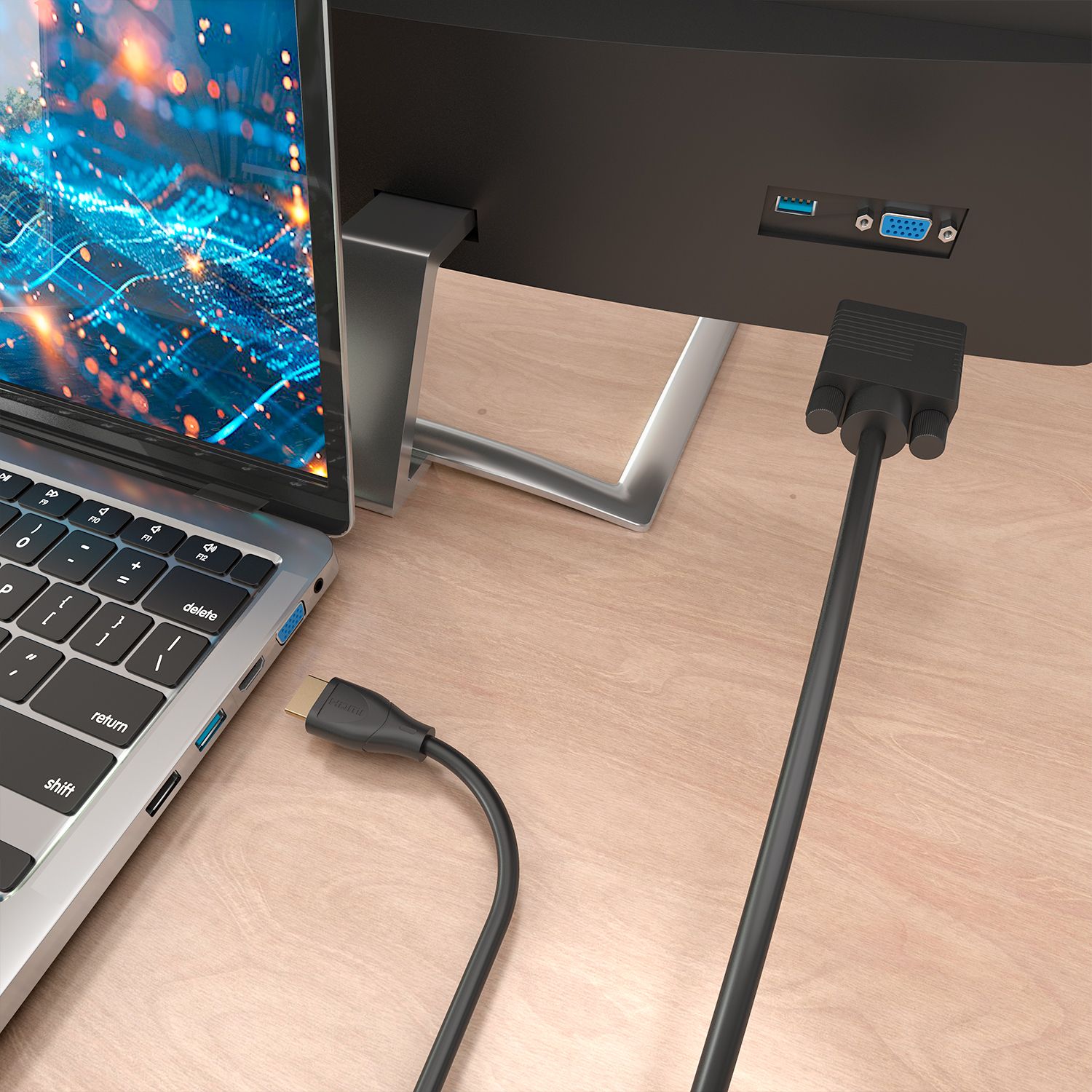 A122-1011 - Conversor AISENS VGA/M a HDMI A/M 1.5m Negro (A122-1011)