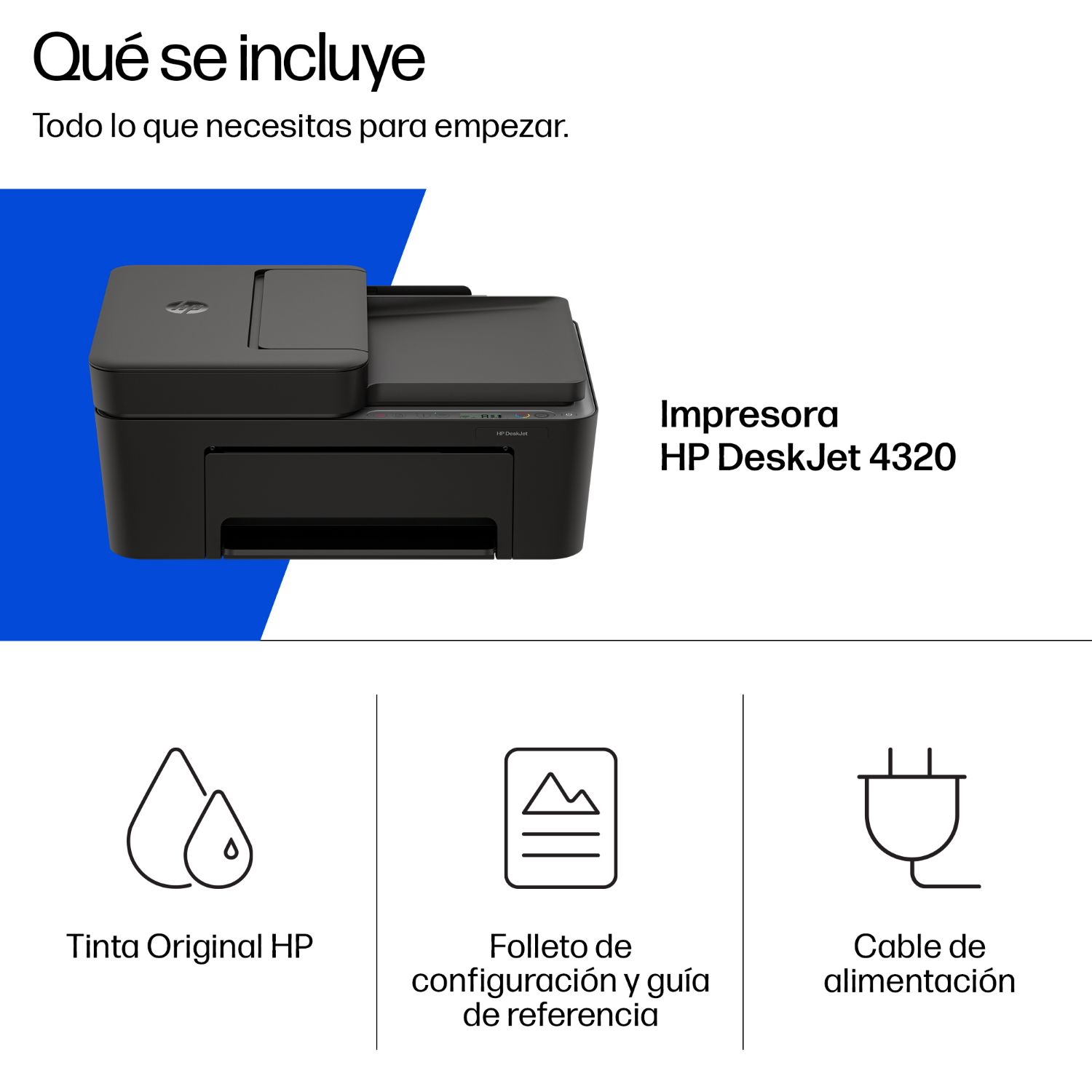 A24HMB - Impresora Multifunci�n HP Deskjet 4320 Pantalla LCD 4800x1200dpi A4 Color ADF 35 Hojas 64Mb 1xUSB 2.0 WiFi 4 D�plex Negra (A24HMB)
