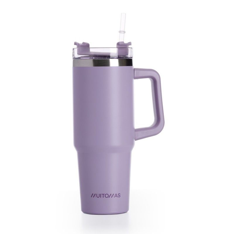TRAVELMUG900VL - Taza t�rmica Muitomas con pajita para bebida fr�a o caliente 900ml Lila (TRAVELMUG900VL)