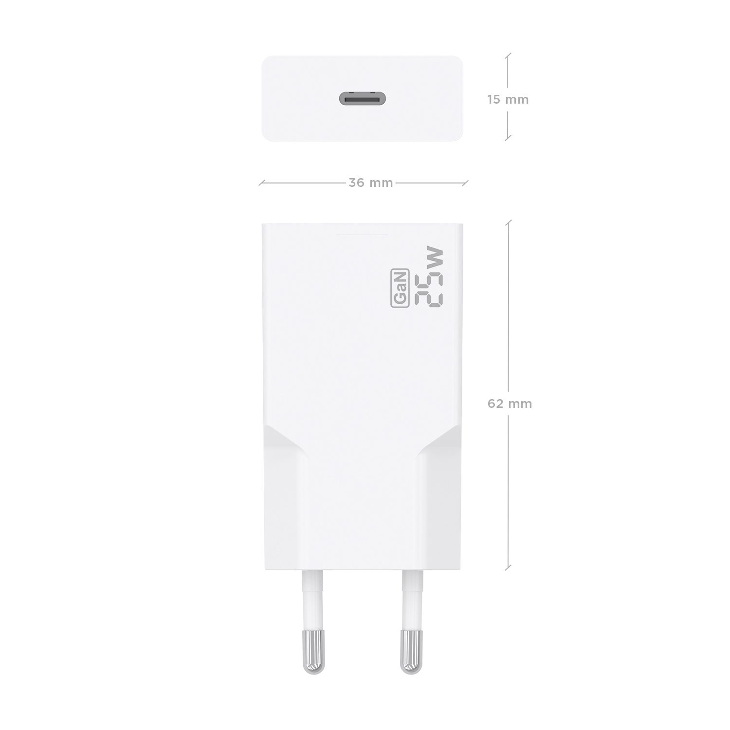 A110-0999 - Cargador de Pared AISENS Slim GaN 25W PD/QC 3.0 1xUSB-C Blanco (A110-0999)