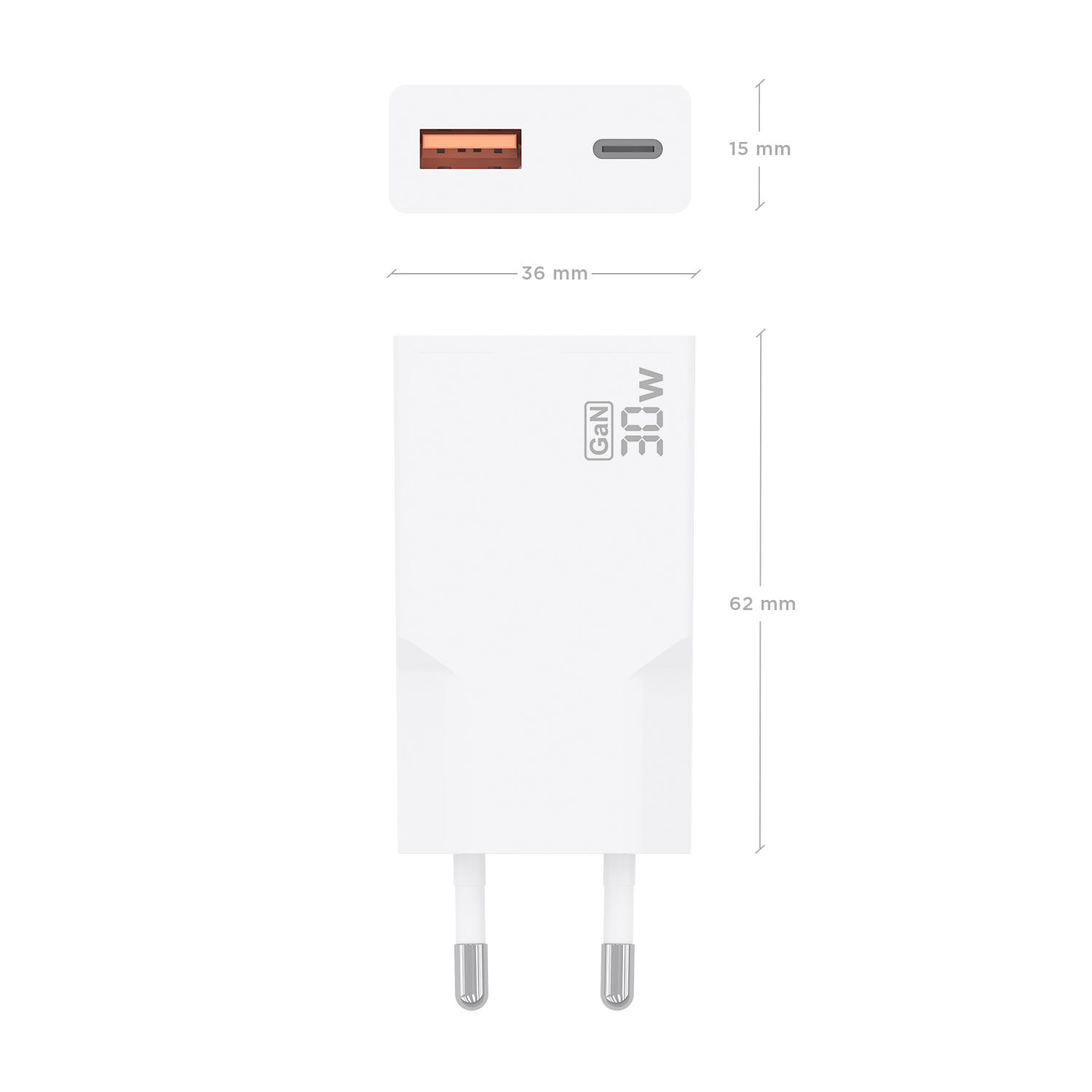 A110-1002 - Cargador de Pared AISENS Slim GaN 30W PD/QC 3.0 1xUSB-A 1xUSB-C Blanco (A110-1002)