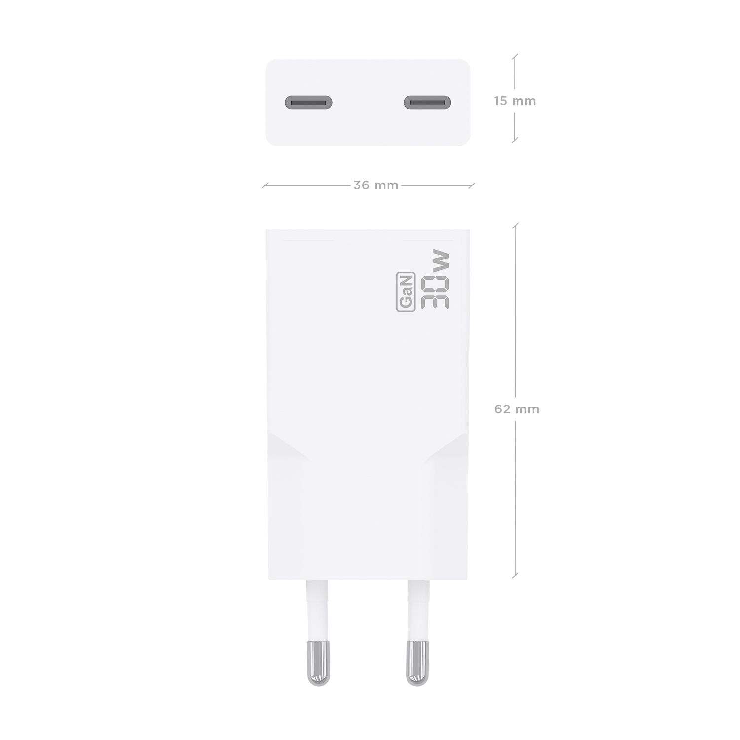 A110-1003 - Cargador de Pared AISENS Slim GaN 30W PD/QC 3.0 2xUSB-C Blanco (A110-1003)